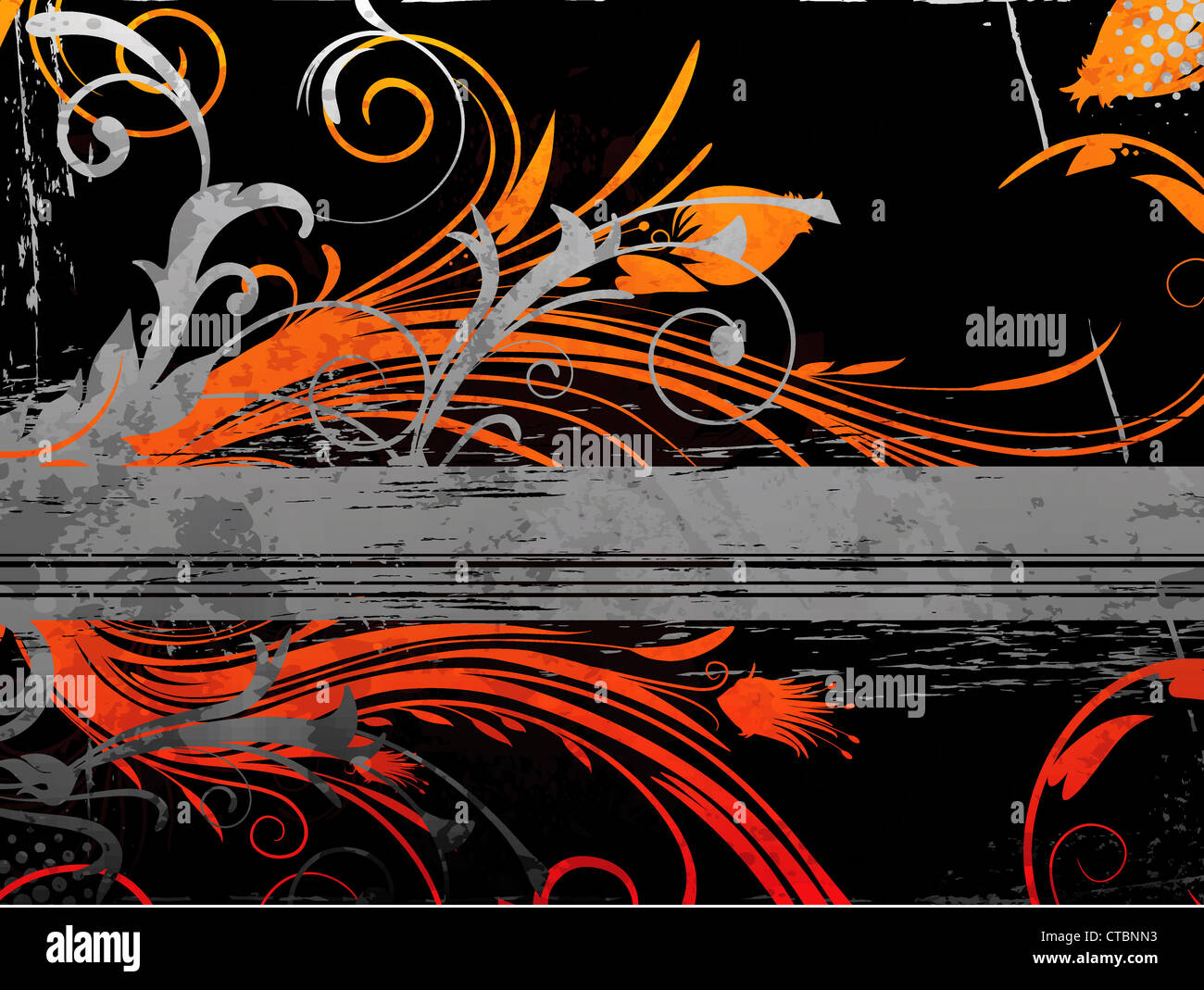 grunge background with floral vector illustration Stock Photo - Alamy