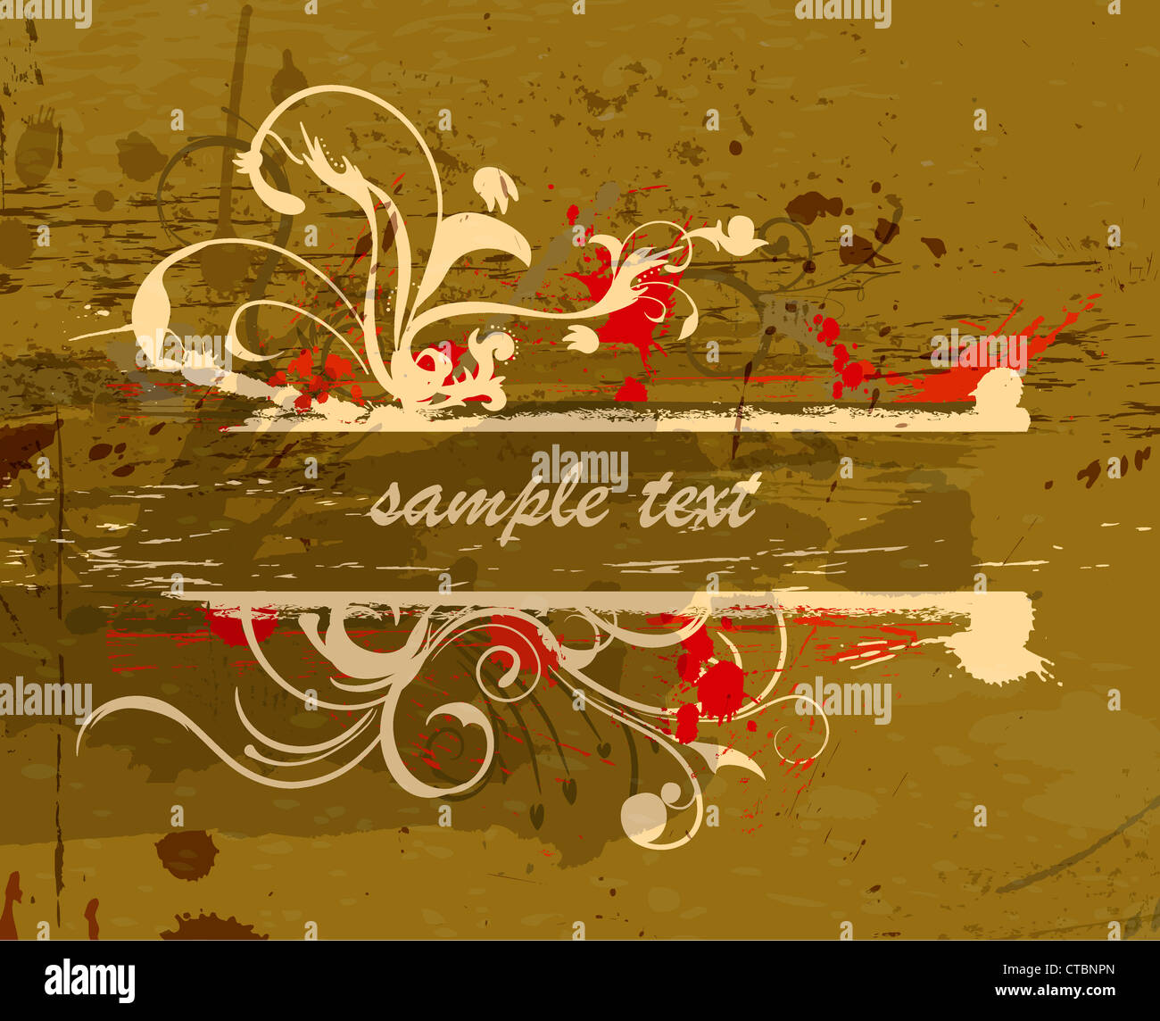 grunge floral frame vector illustration Stock Photo - Alamy