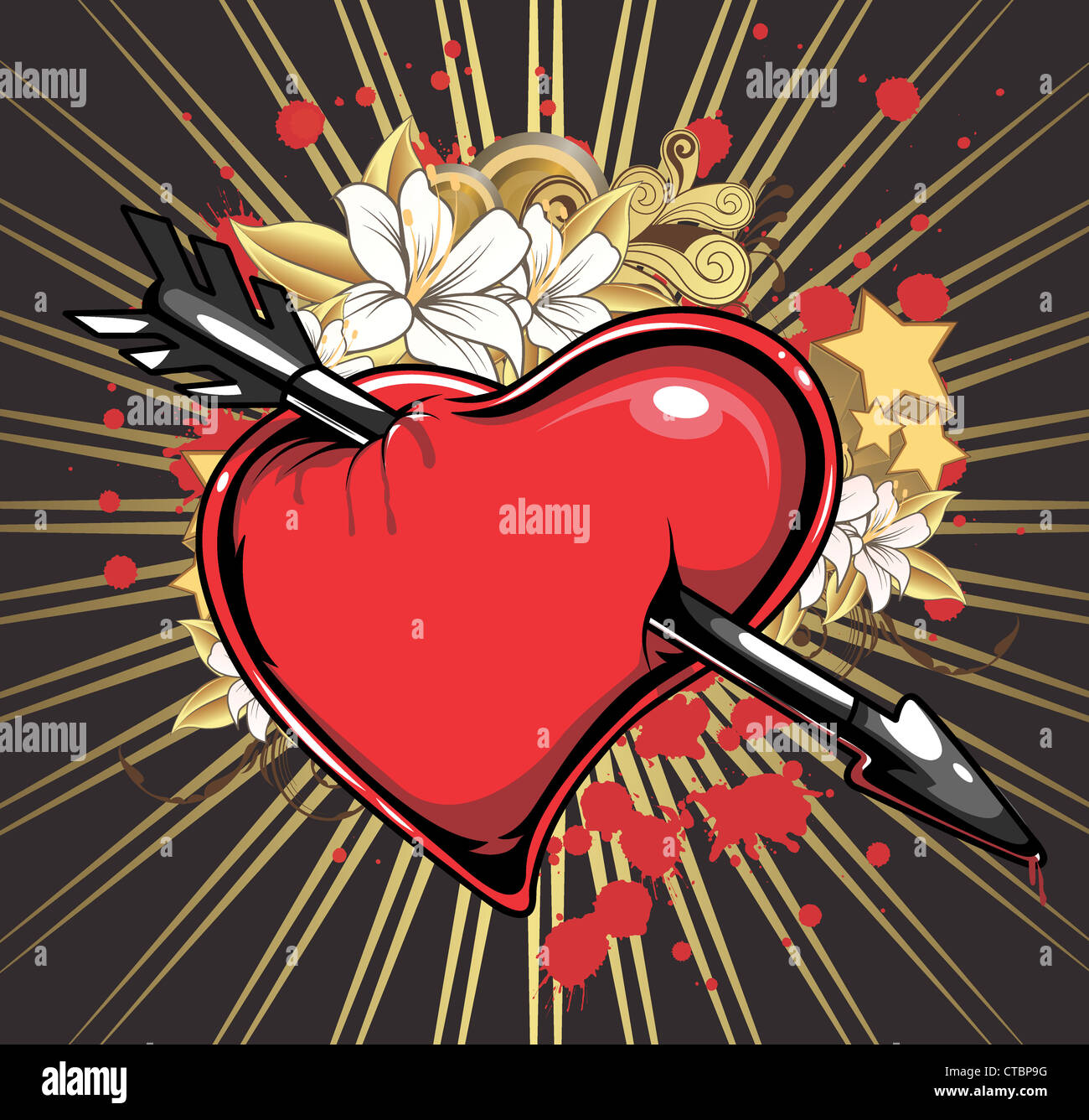 heart with ray Stock Photo - Alamy