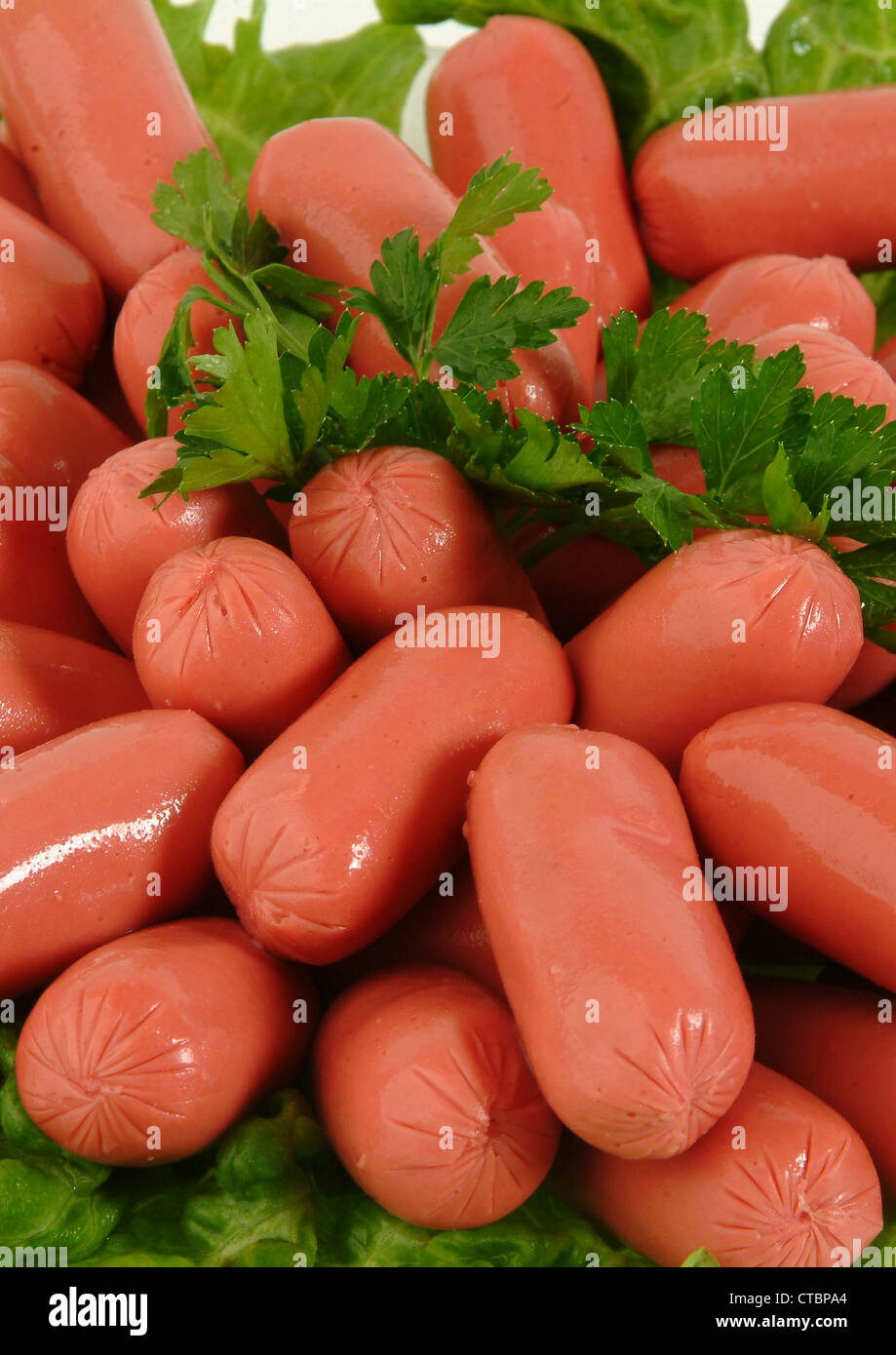 food raw sausage Stock Photo