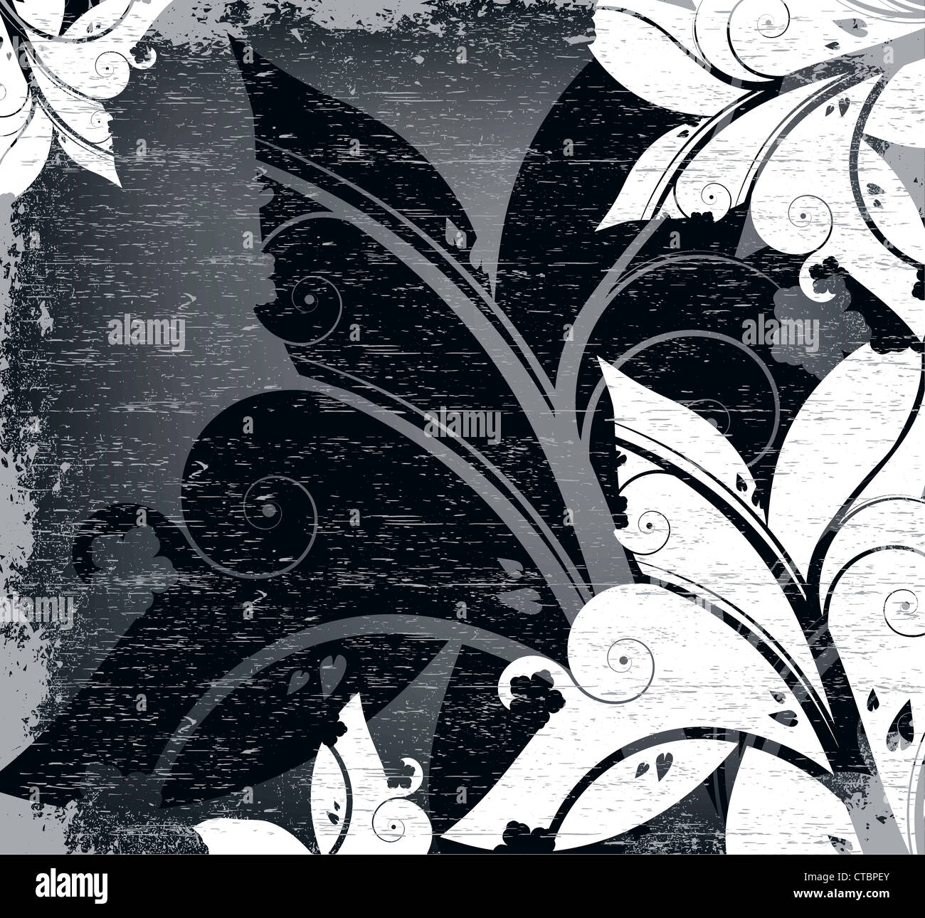 vector floral with grunge background Stock Photo - Alamy