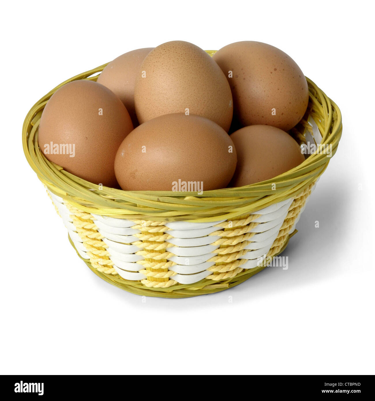 Eggs in basket Stock Photo Alamy