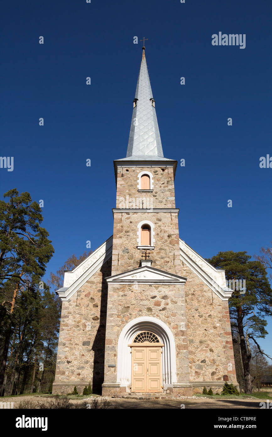 Mazirbe Lutheran church, 1868, It is one of the most beautiful churches in Kurzeme, Latvia Stock Photo