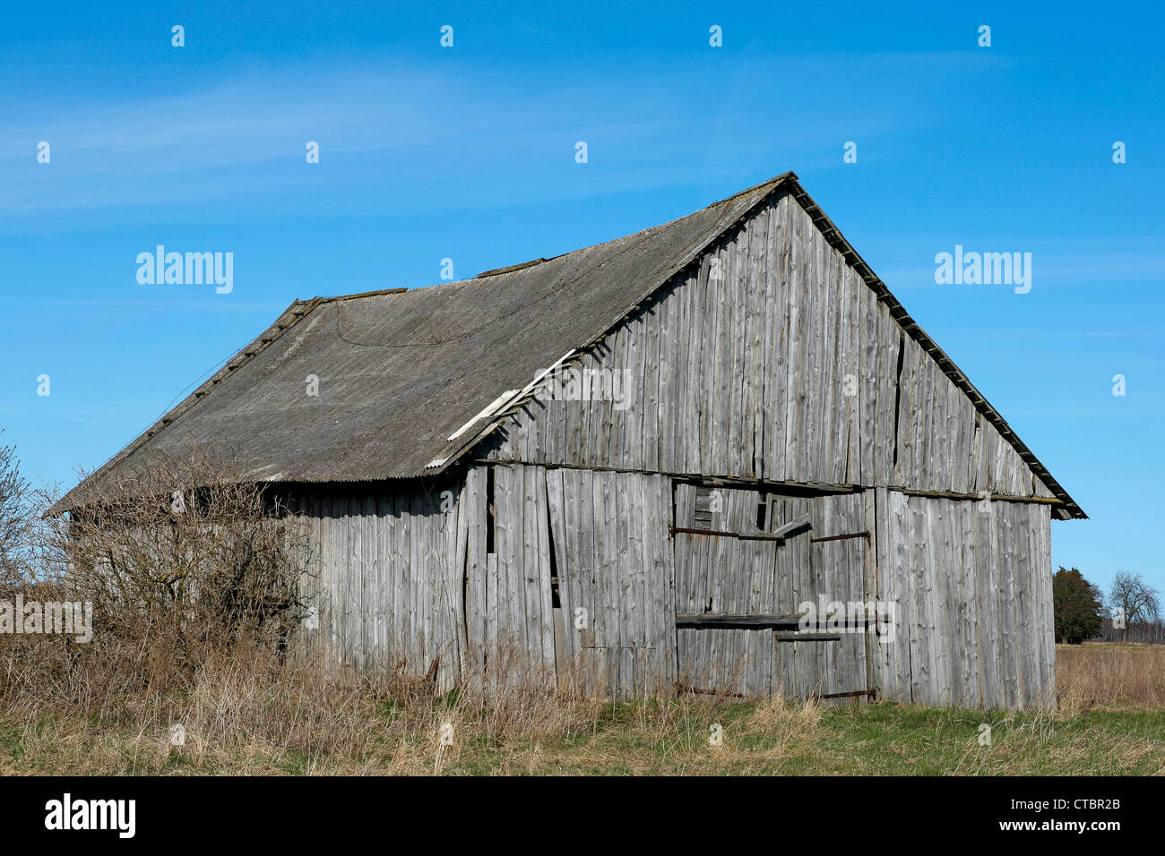 old wooden barn in the countryside Stock Photo