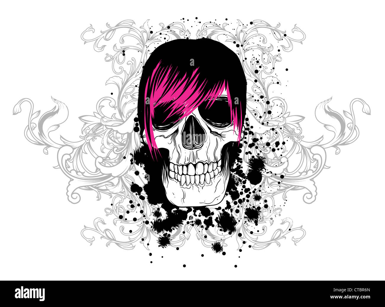 T-Shirt with Embellished Skull main image 0