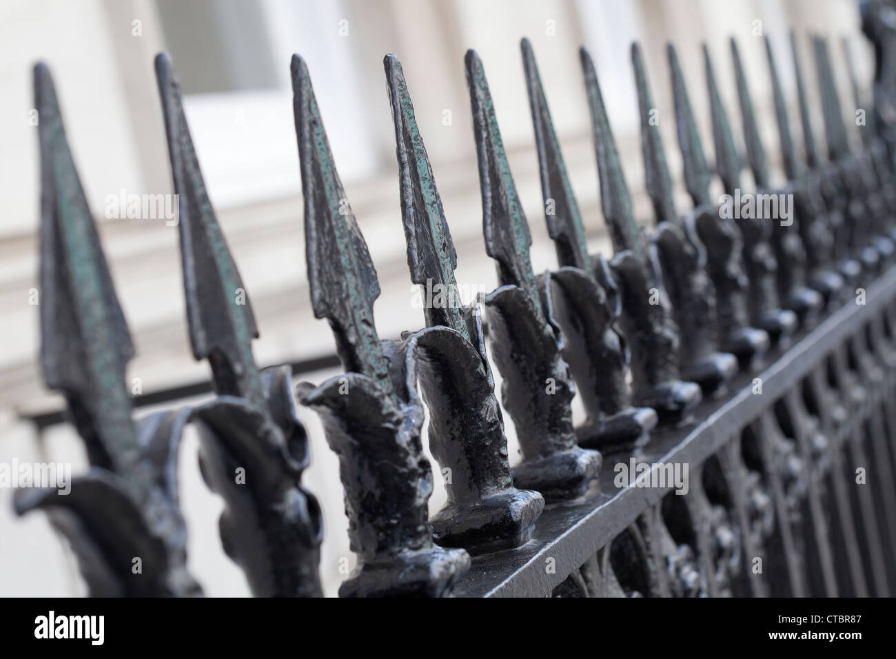 London iron railings, closeup Stock Photo Alamy