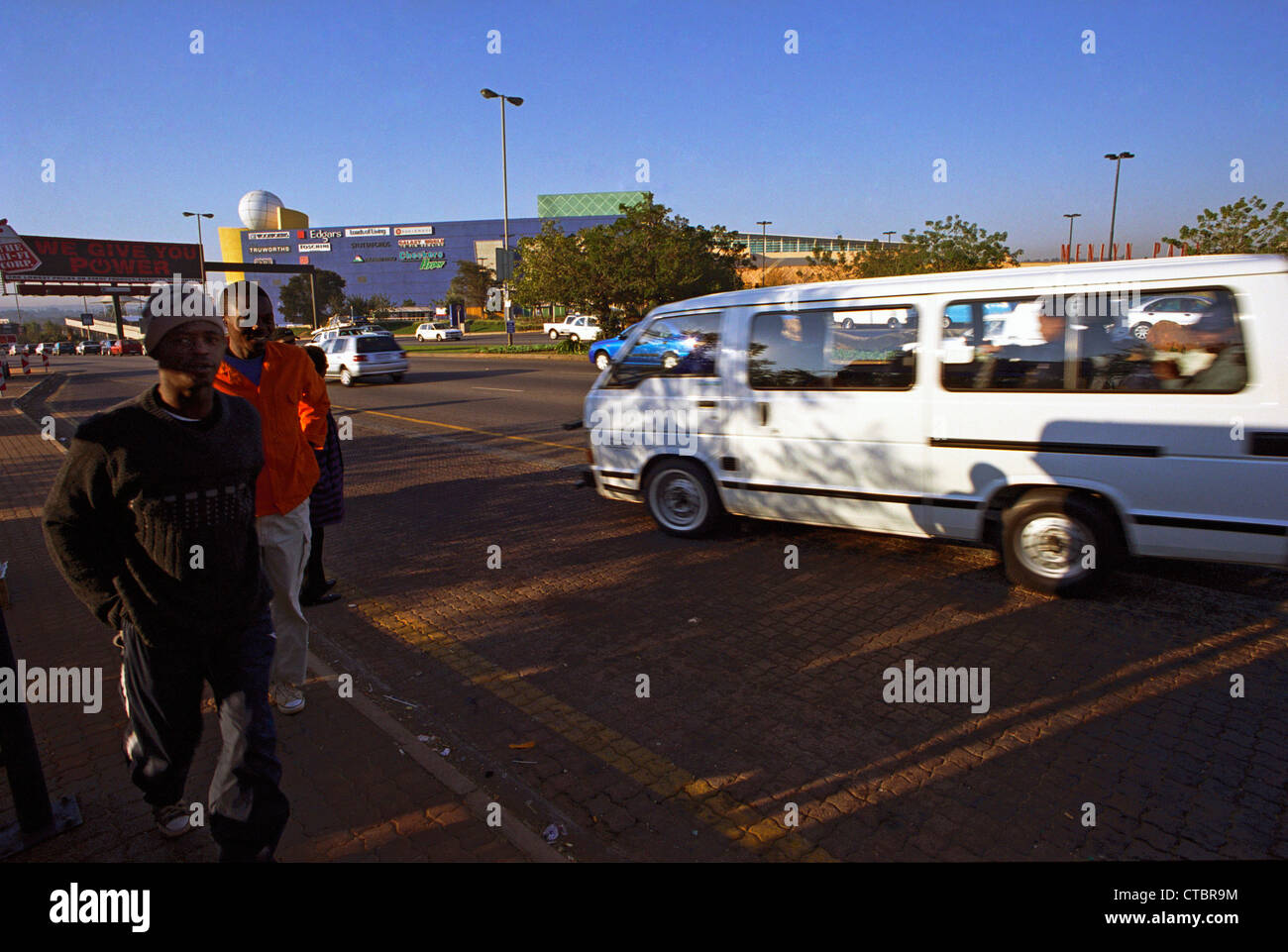 Workers commute in early morning Menlyn Park vast shopping complex
