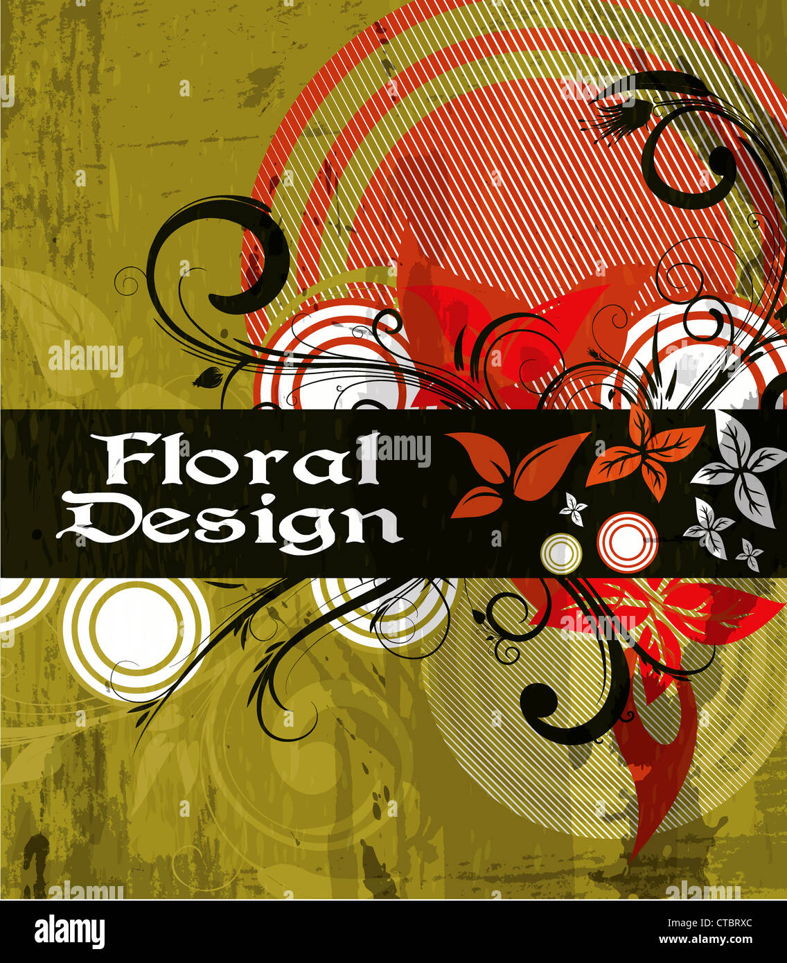 grunge vintage floral background vector illustration Stock Photo - Alamy