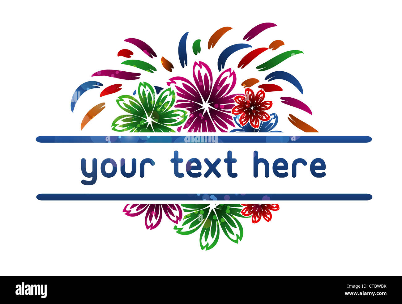 colorful floral frame vector illustration Stock Photo - Alamy
