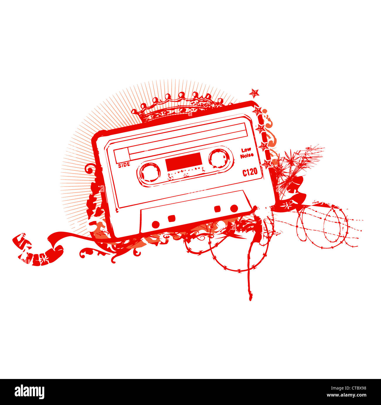 Cassette Tape Stencil . Vector illustration Stock Photo - Alamy