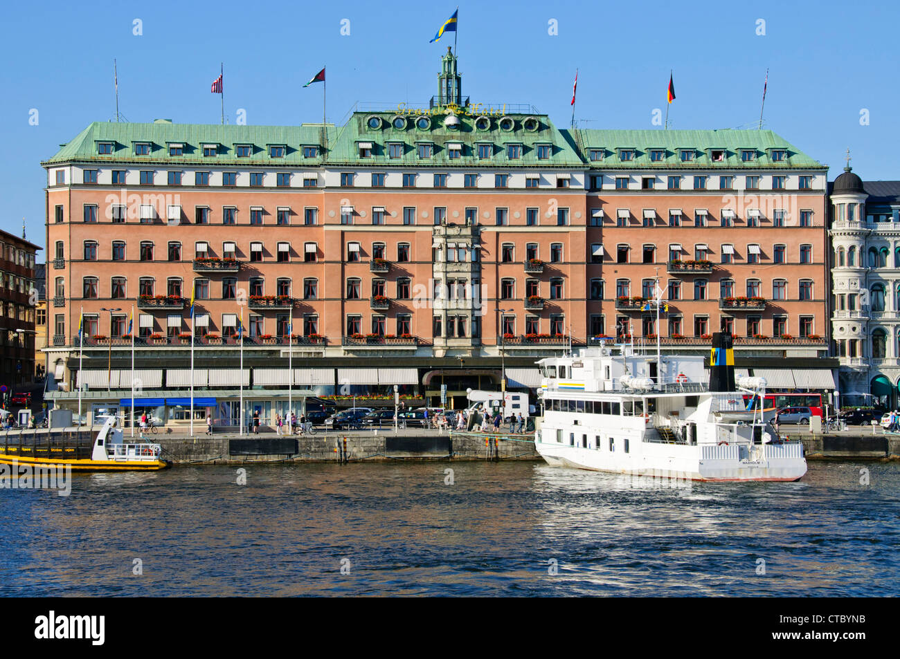Grand Hotel,The hotel is the only Swedish member of Leading Hotels of the World,Owned by the Wealthy Swedish Wallenberg Family. Stock Photo