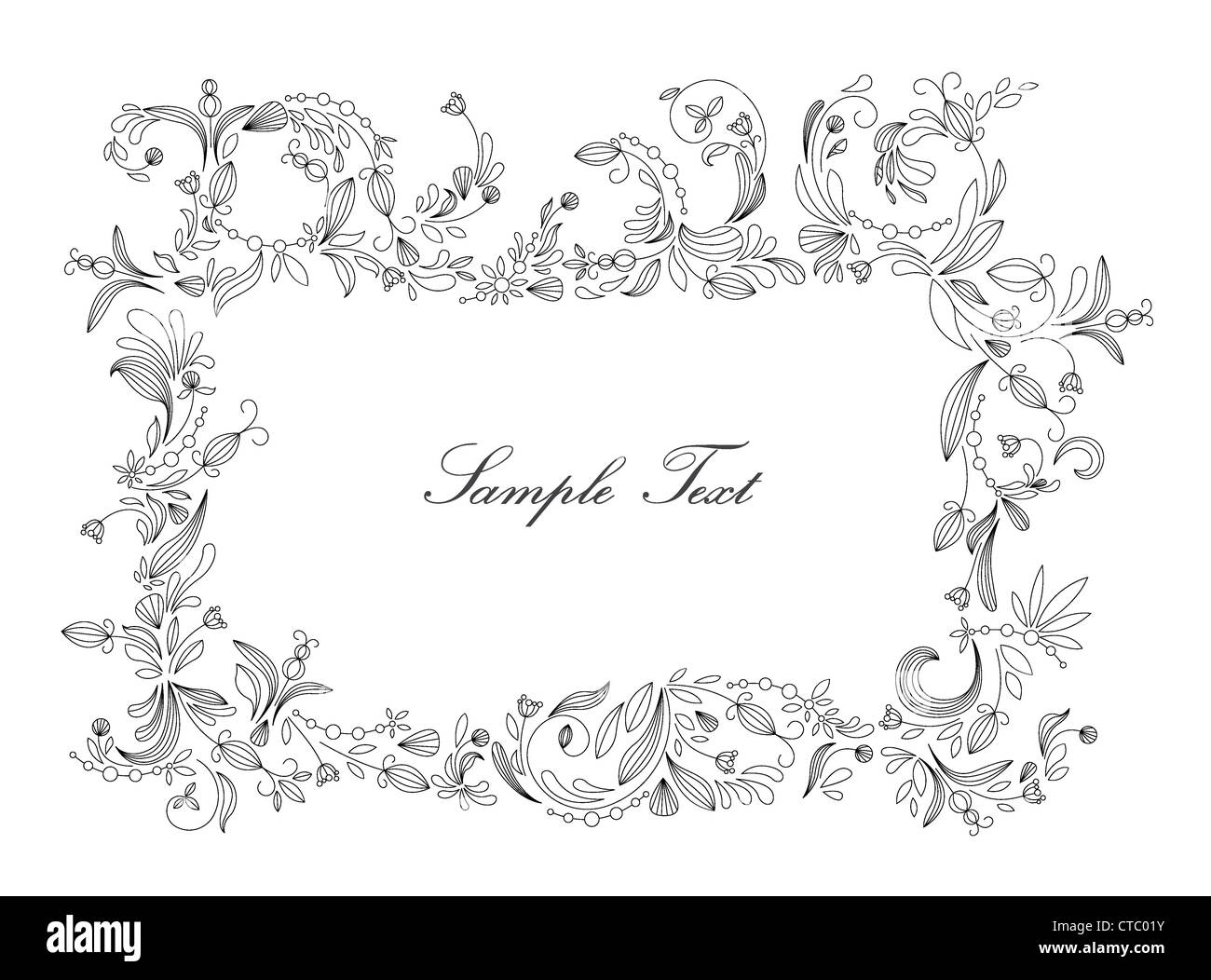 abstract floral frame vector illustration Stock Photo - Alamy