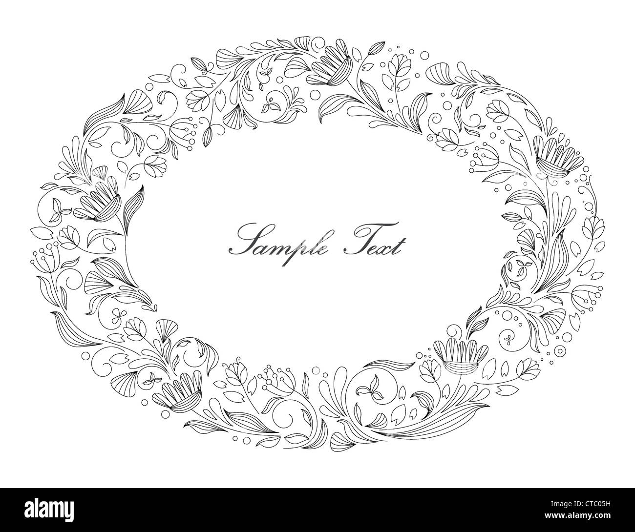 abstract floral frame vector illustration Stock Photo Alamy
