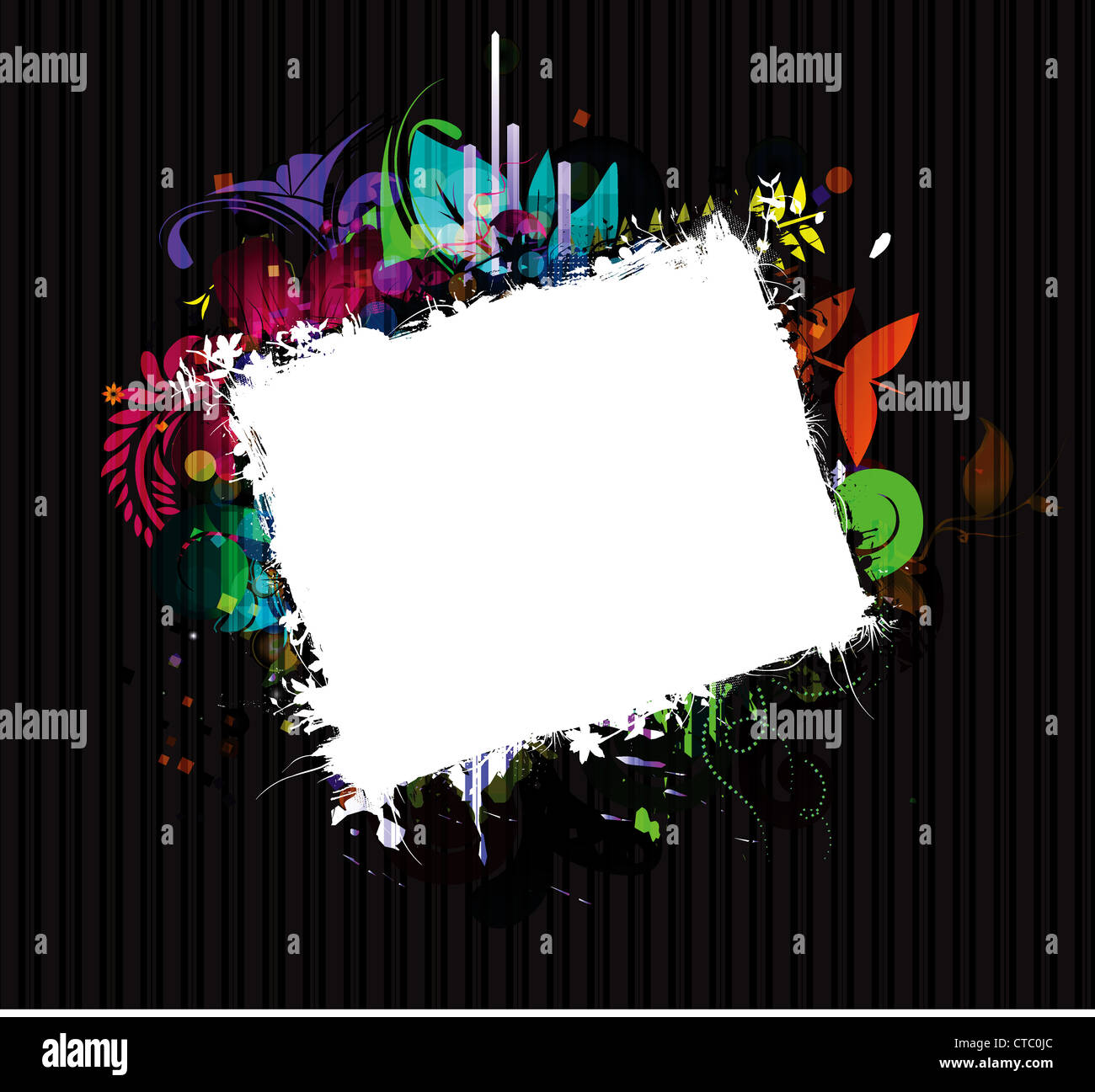 colorful floral frame vector illustration Stock Photo - Alamy