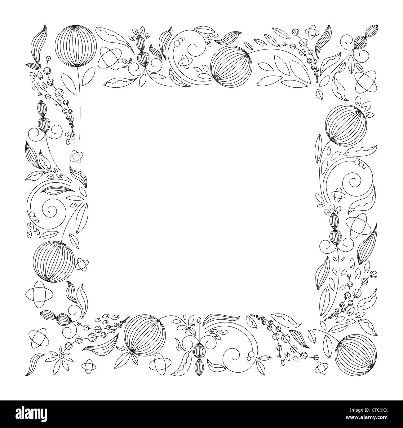 abstract floral frame vector illustration Stock Photo - Alamy