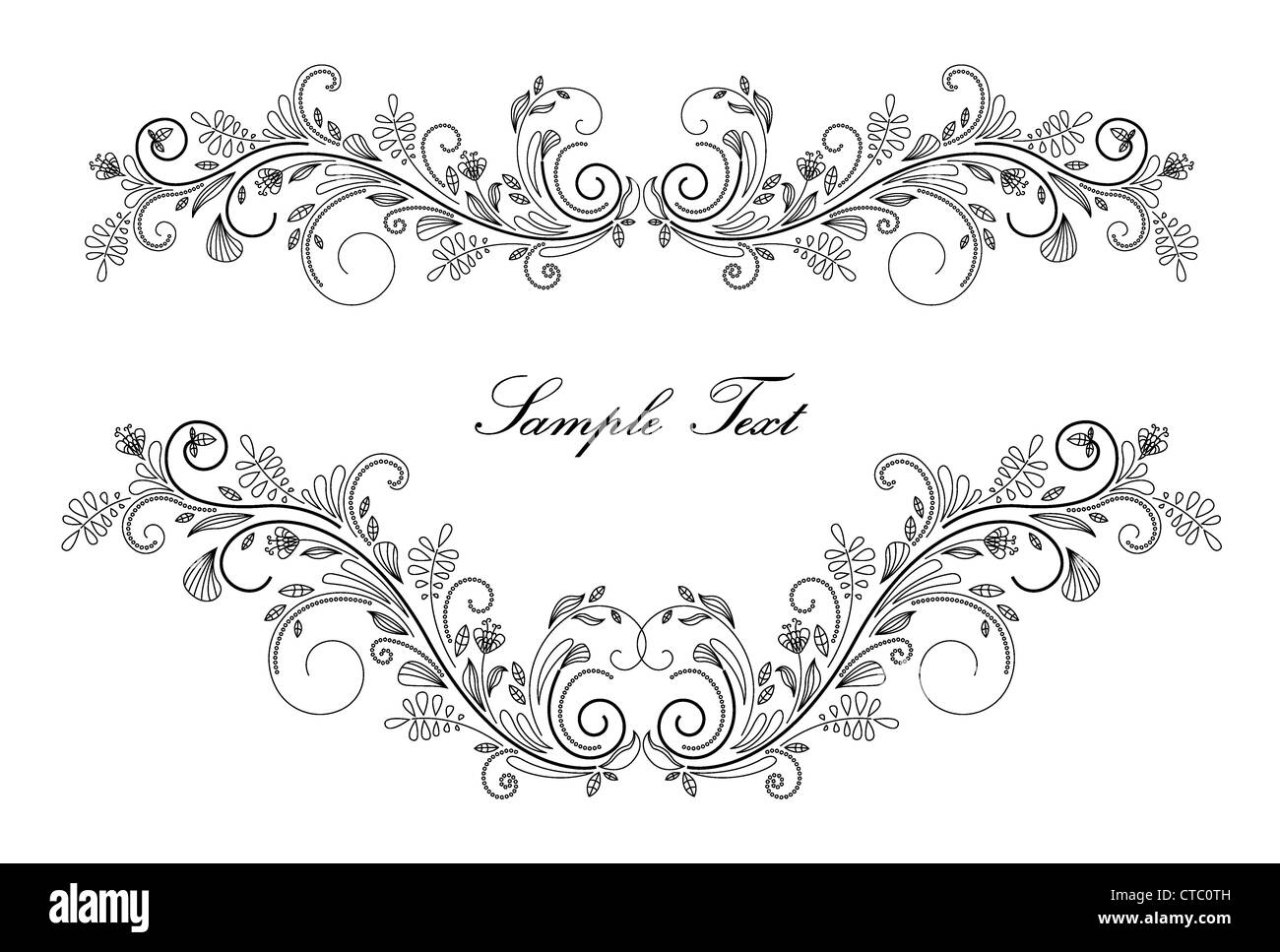 abstract floral frame vector illustration Stock Photo - Alamy