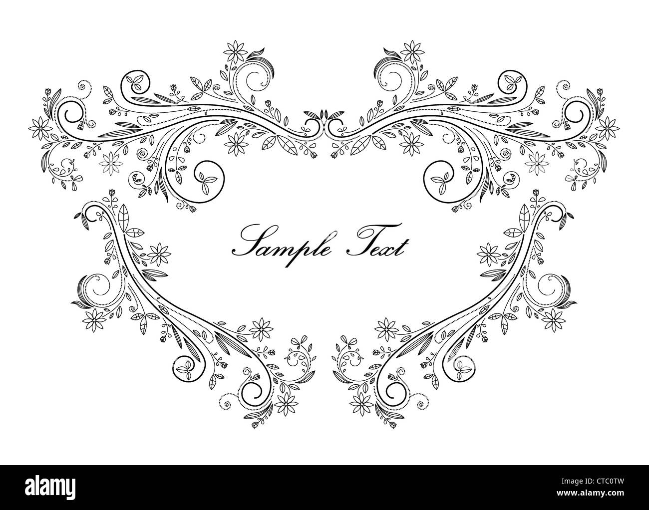 abstract floral frame vector illustration Stock Photo - Alamy