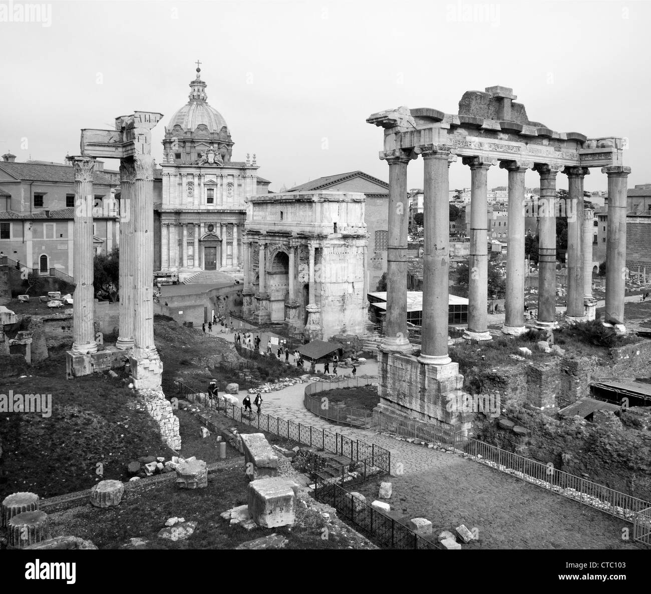 Rome - outlook to Forum Romanum Stock Photo