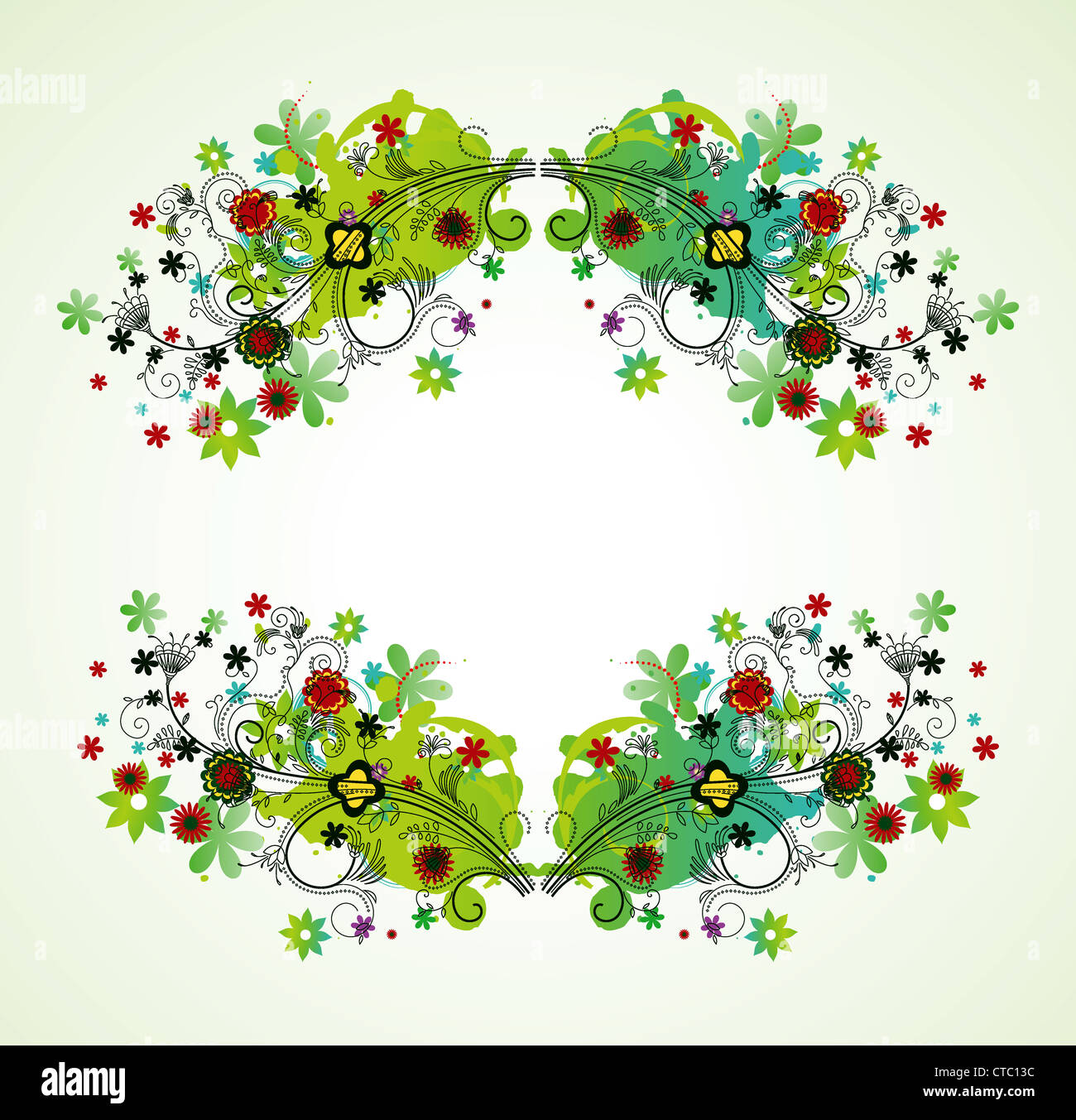 abstract floral frame vector illustration Stock Photo - Alamy