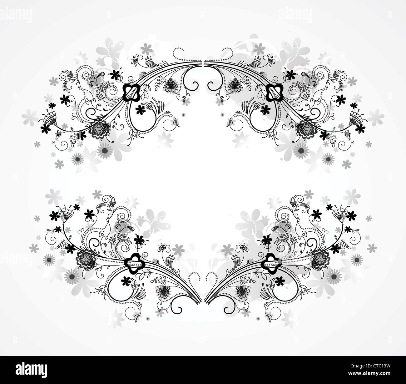 abstract floral frame vector illustration Stock Photo - Alamy
