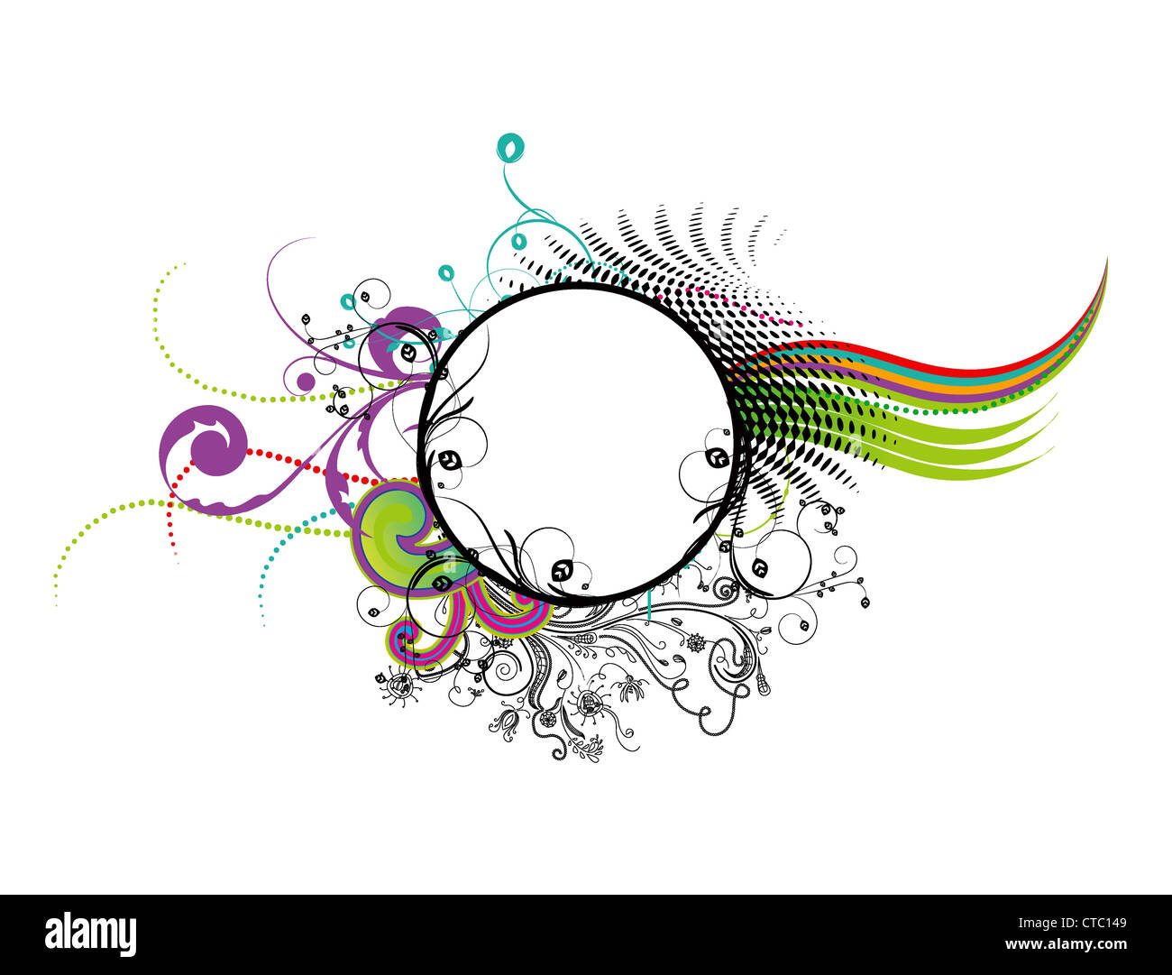 colorful abstract floral frame vector illustration Stock Photo - Alamy