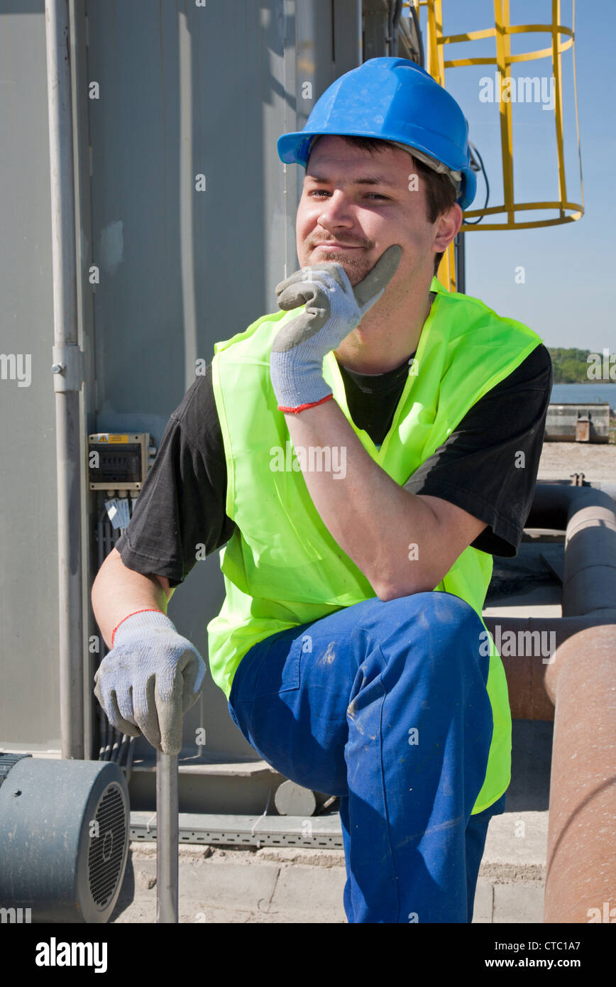 smile of young worker - portrait Stock Photo