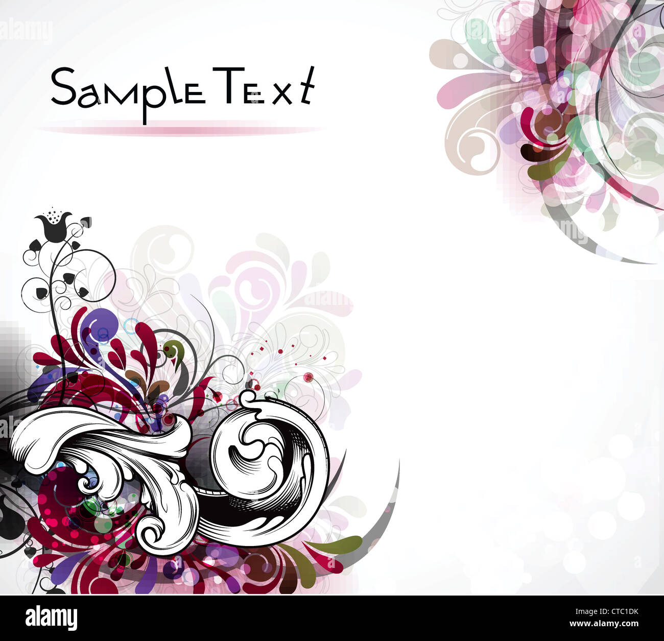 abstract floral background vector illustration Stock Photo - Alamy