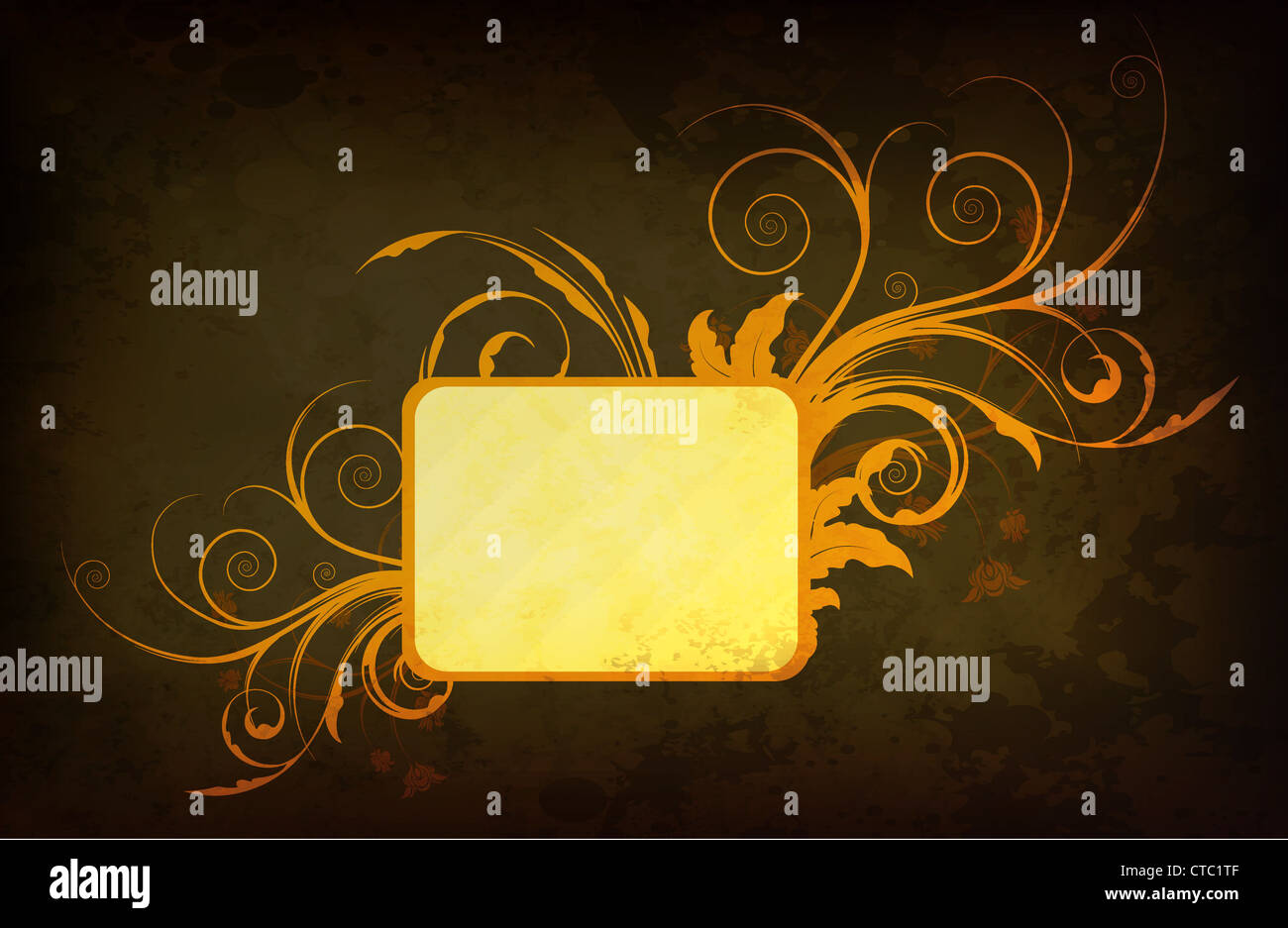 grunge floral frame vector illustration Stock Photo - Alamy