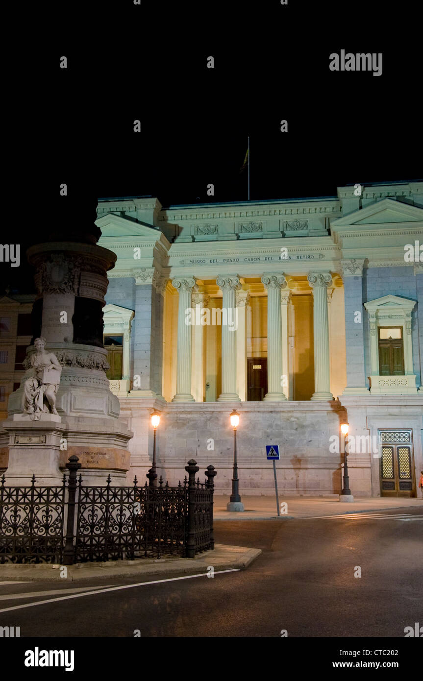 The West facade of the Cason del buen Retiro annex of the Museo del Prado in Madrid Spain Stock Photo