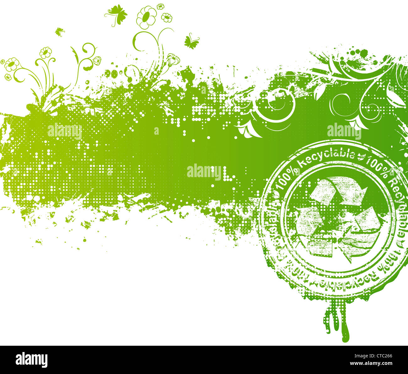 green floral background vector illustration Stock Photo - Alamy