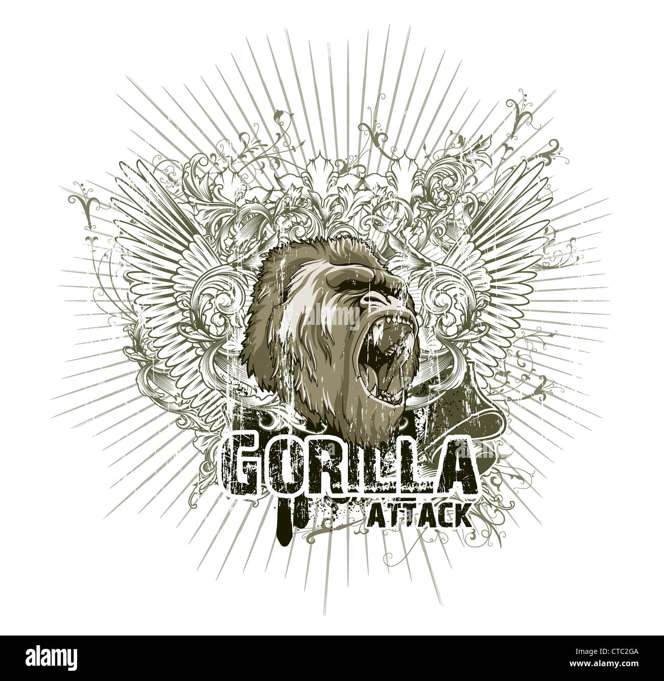 Free Vector  T-shirt gorilla design