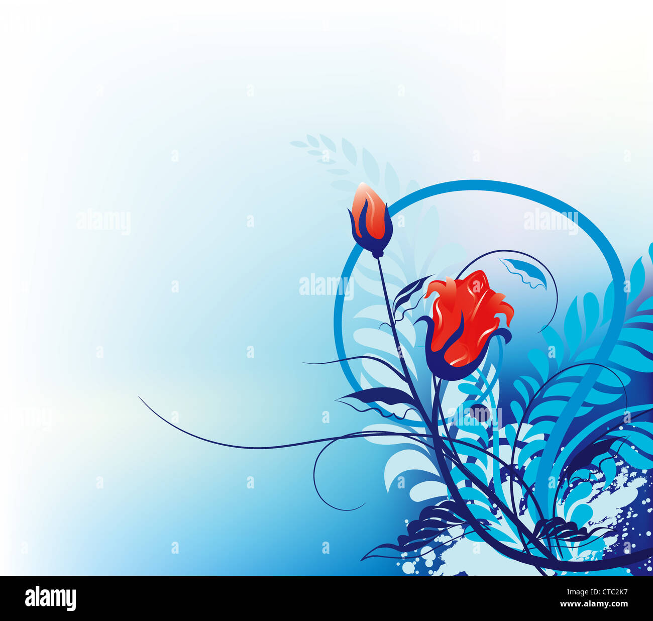 vector floral background with grunge Stock Photo - Alamy
