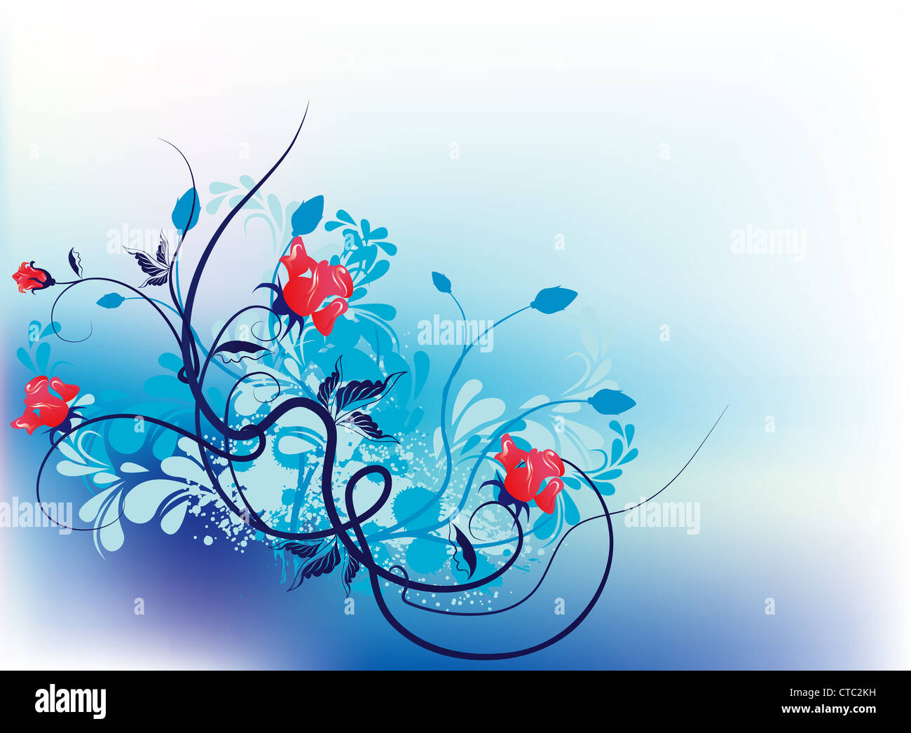 vector floral background with grunge Stock Photo - Alamy
