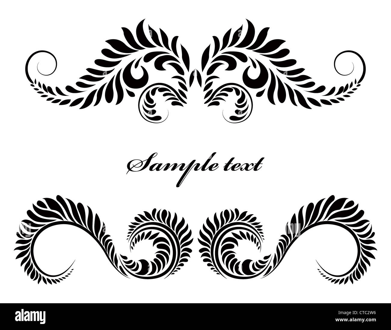 vector illustration of a vintage floral frame Stock Photo - Alamy