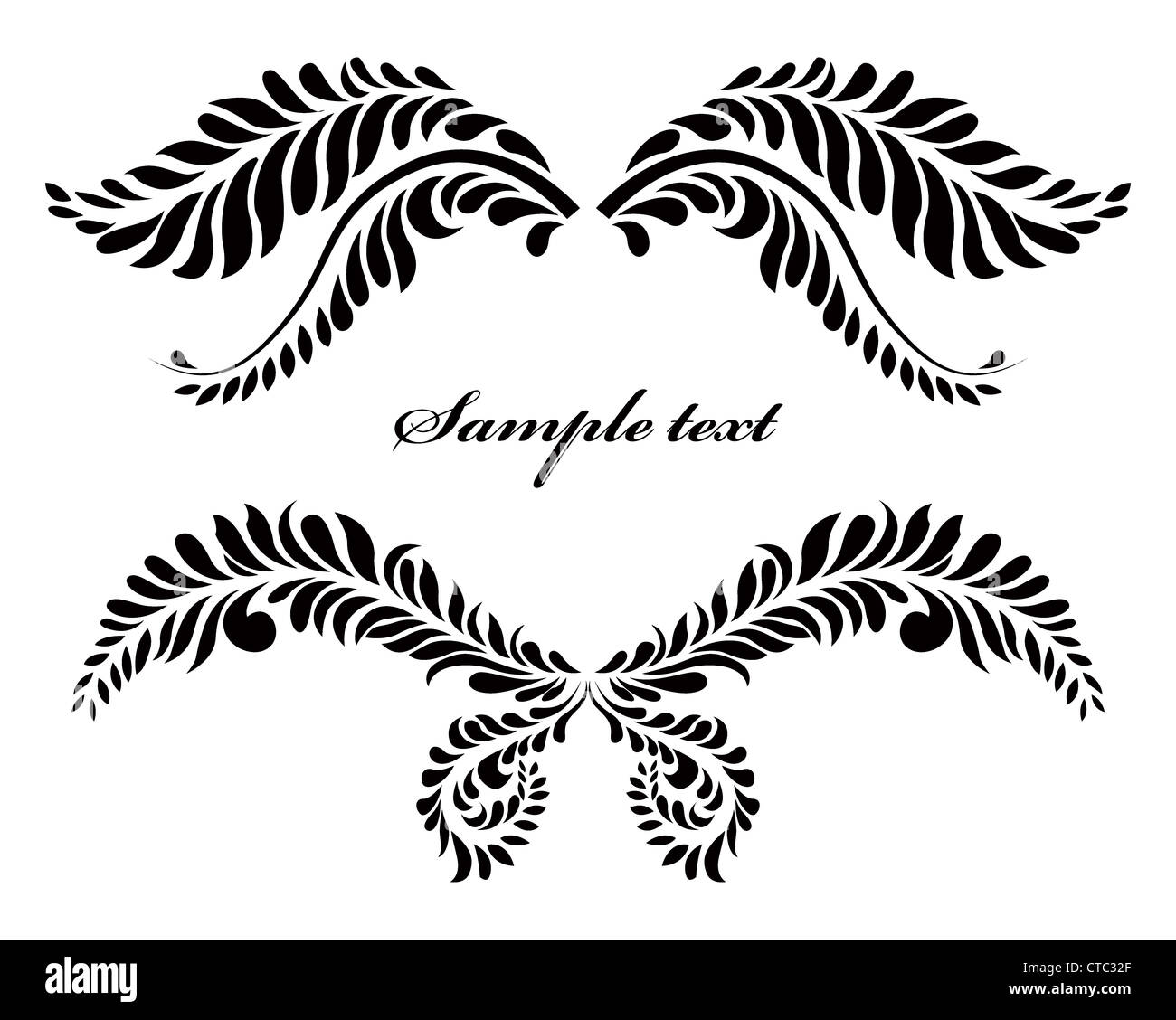 vector illustration of a vintage floral frame Stock Photo - Alamy