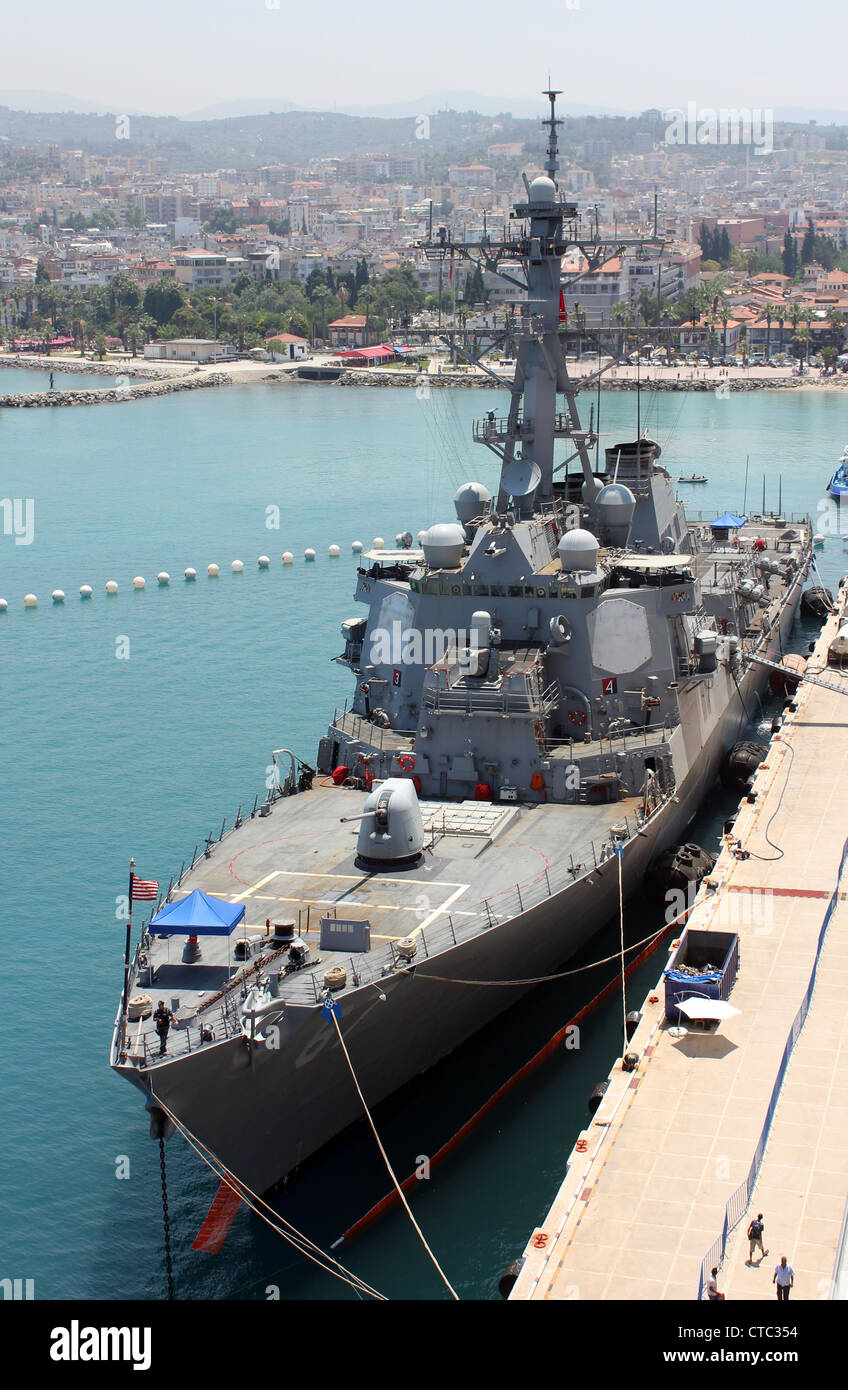 US battleship USS Cole in Kusadasi, Turkey Stock Photo
