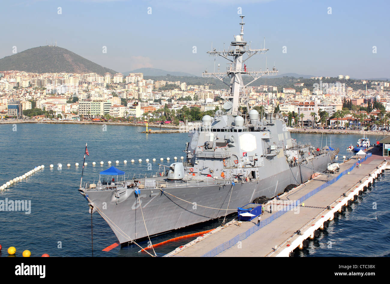 US battleship USS Cole in Kusadasi, Turkey Stock Photo