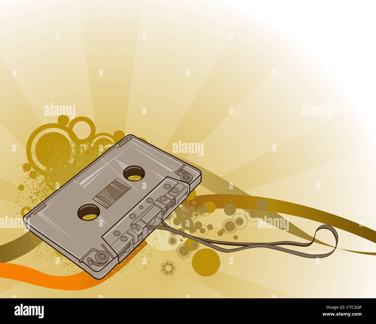 vector concert poster with cassette Stock Photo - Alamy