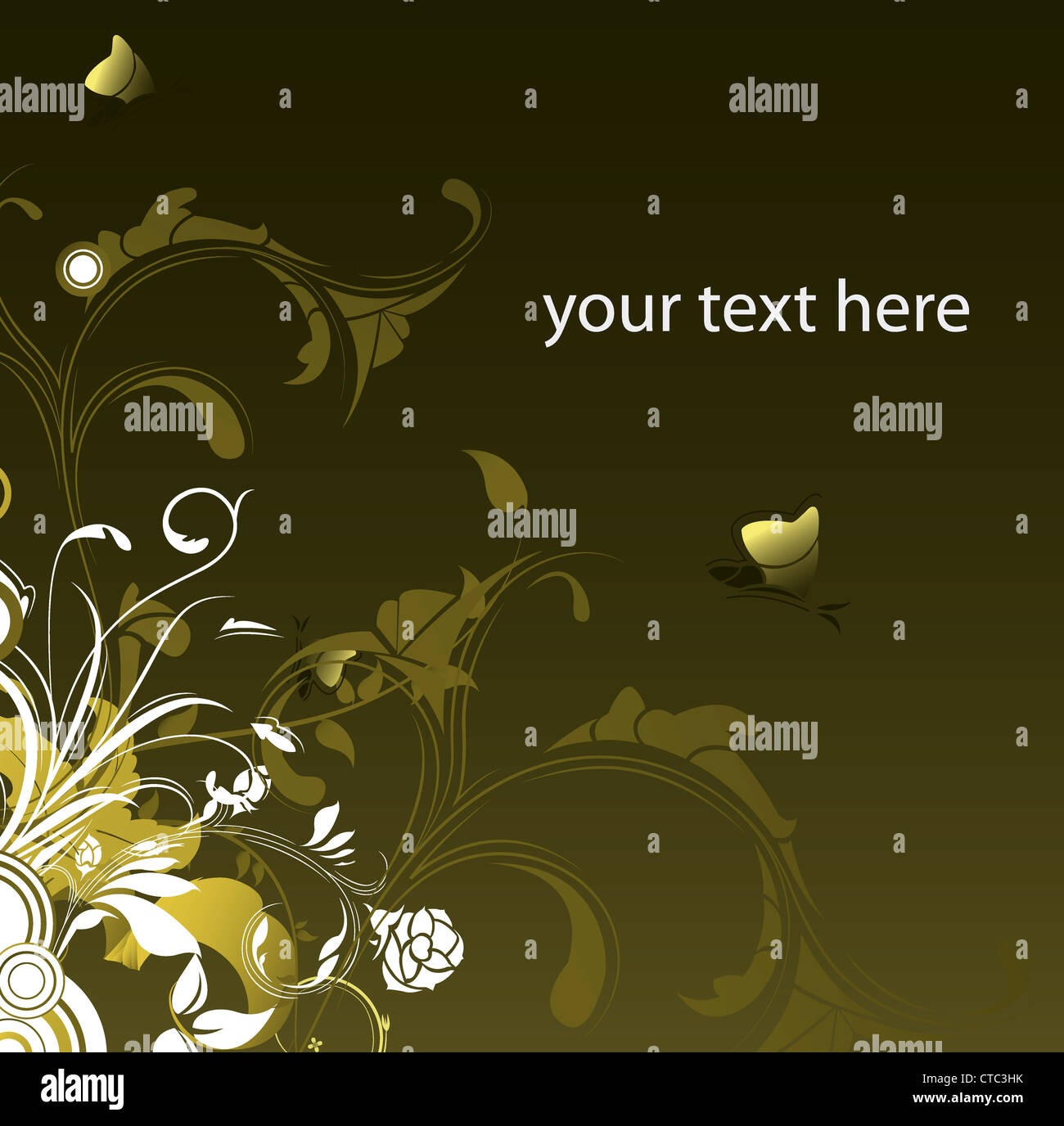 vector floral background with butterflies Stock Photo - Alamy