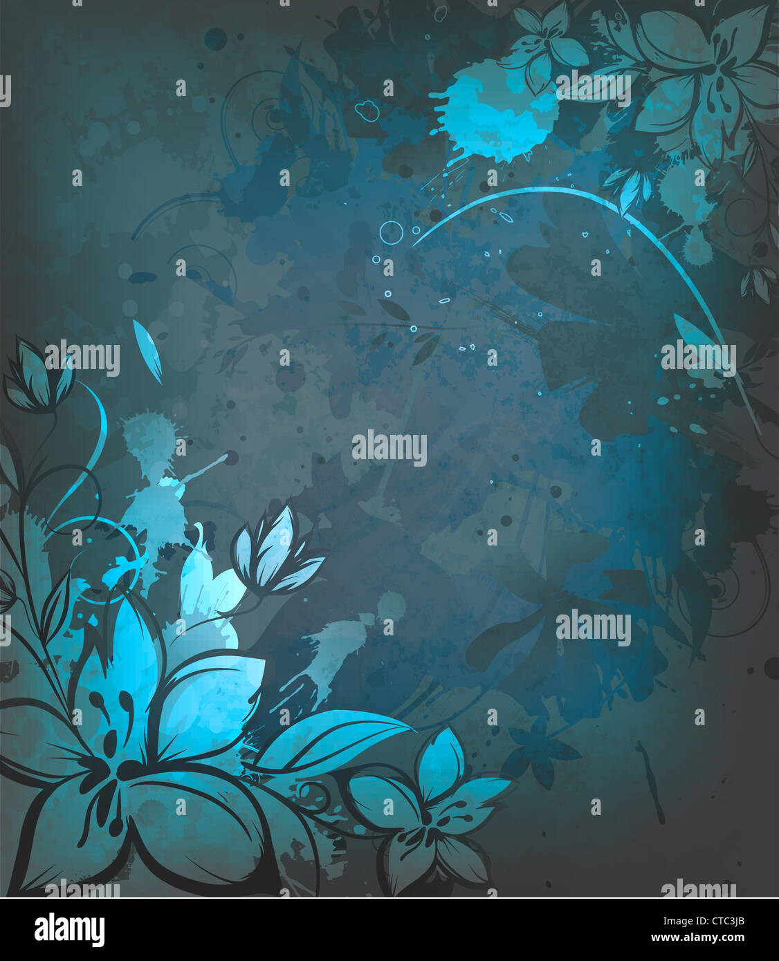 grunge floral background vector illustration Stock Photo - Alamy