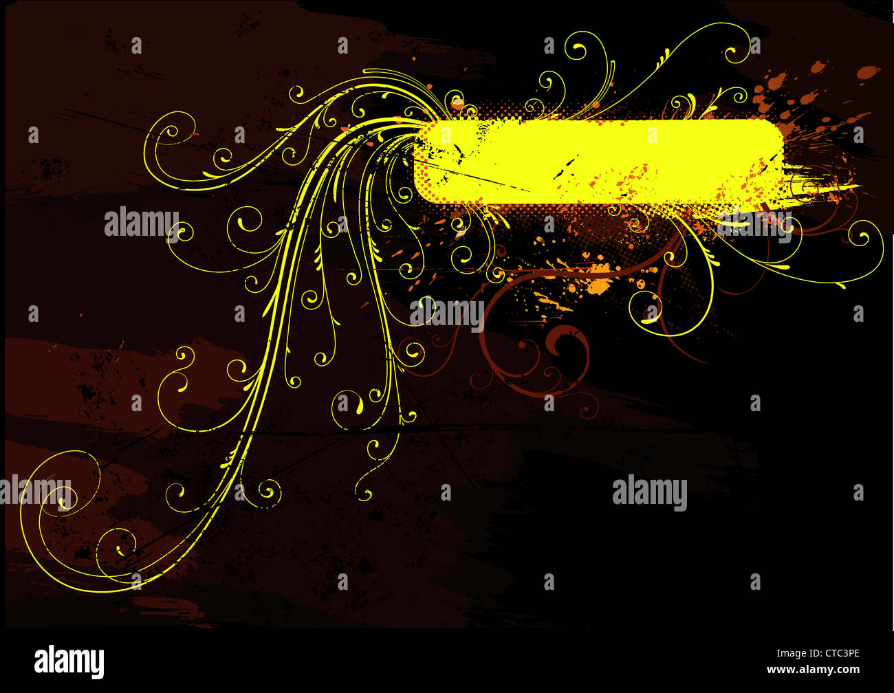 Vector illustration of Grunge Floral frame Stock Photo - Alamy