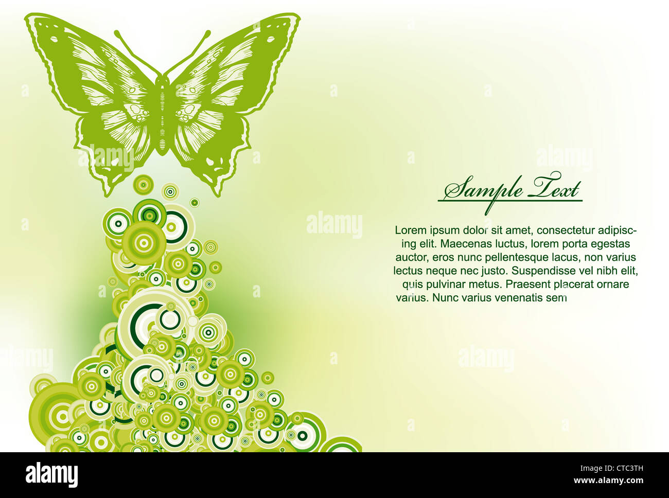 vector abstract background with butterfly and circles Stock Photo - Alamy