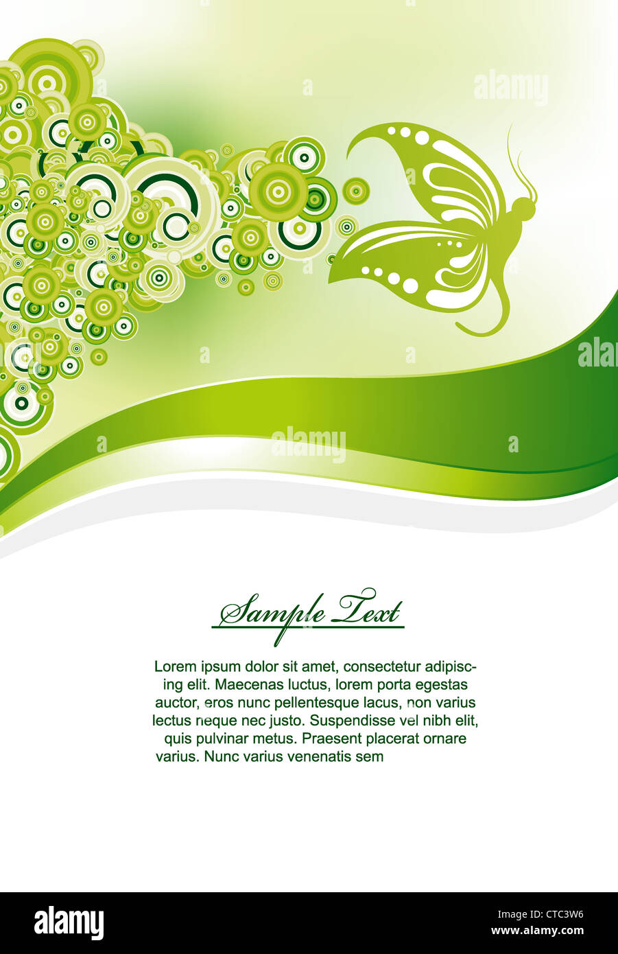 vector abstract background with butterfly and circles Stock Photo - Alamy