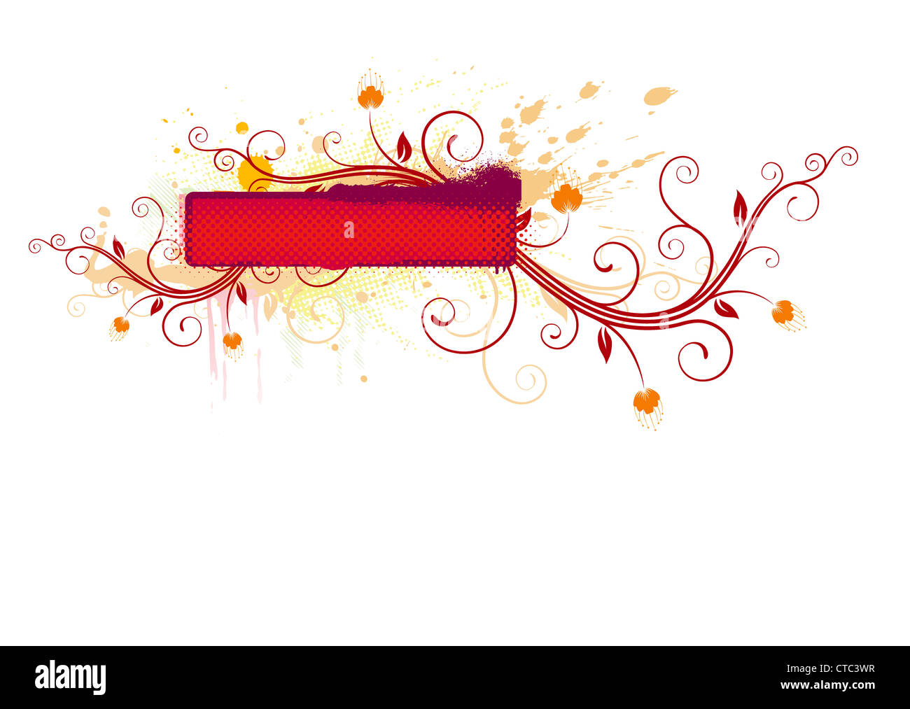 Vector illustration of Grunge Floral frame Stock Photo - Alamy