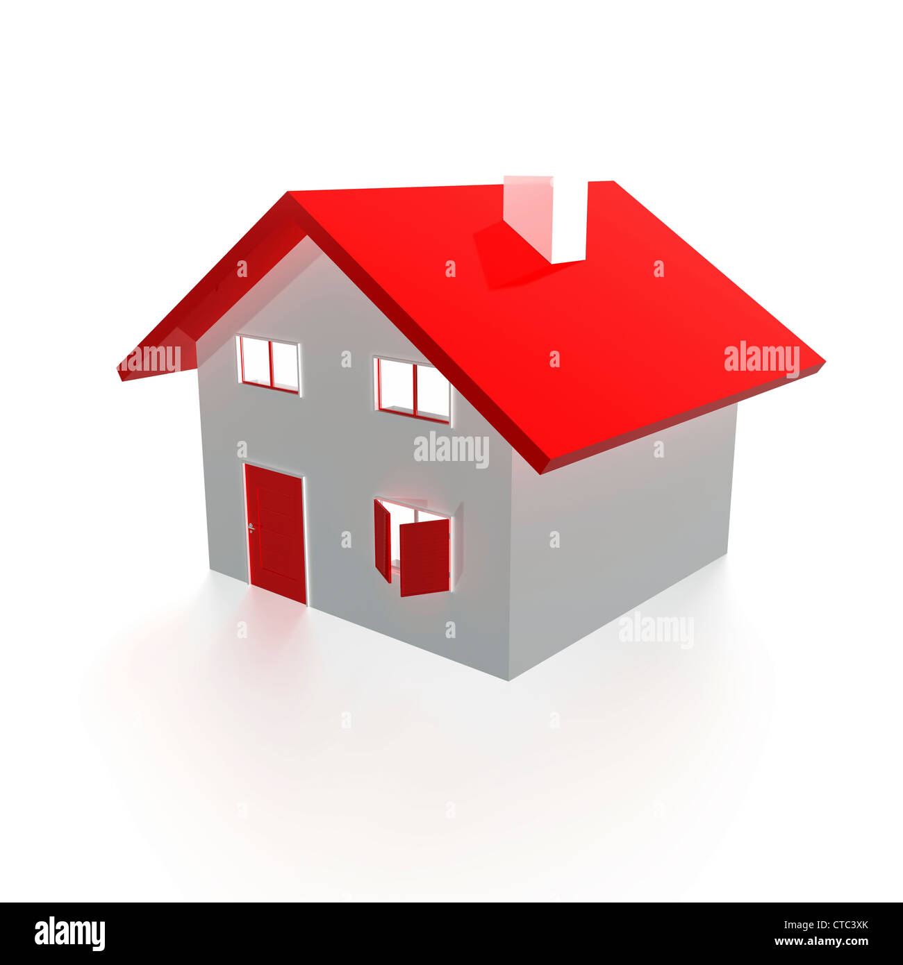 3d house isolated on white background Stock Photo - Alamy