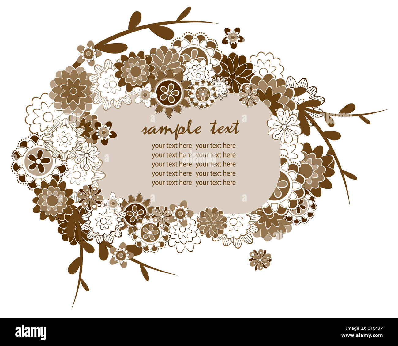 vector abstract frame with floral Stock Photo - Alamy