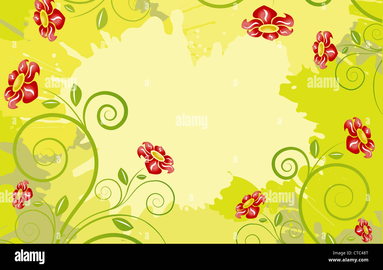 vector floral background with grunge Stock Photo - Alamy