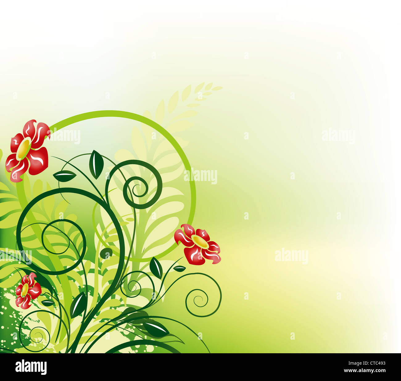 vector floral background with grunge Stock Photo - Alamy