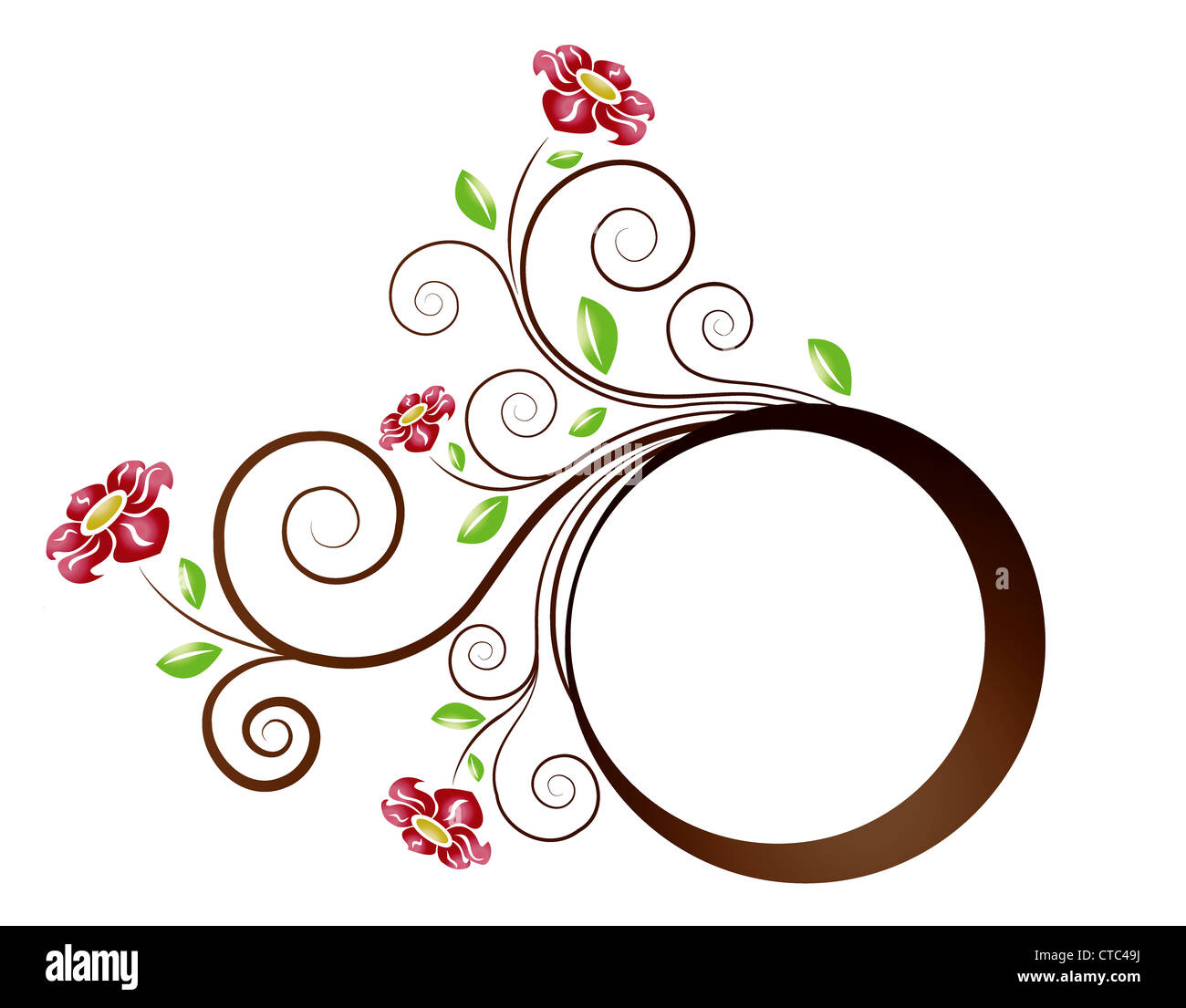 vector abstract frame with floral Stock Photo - Alamy