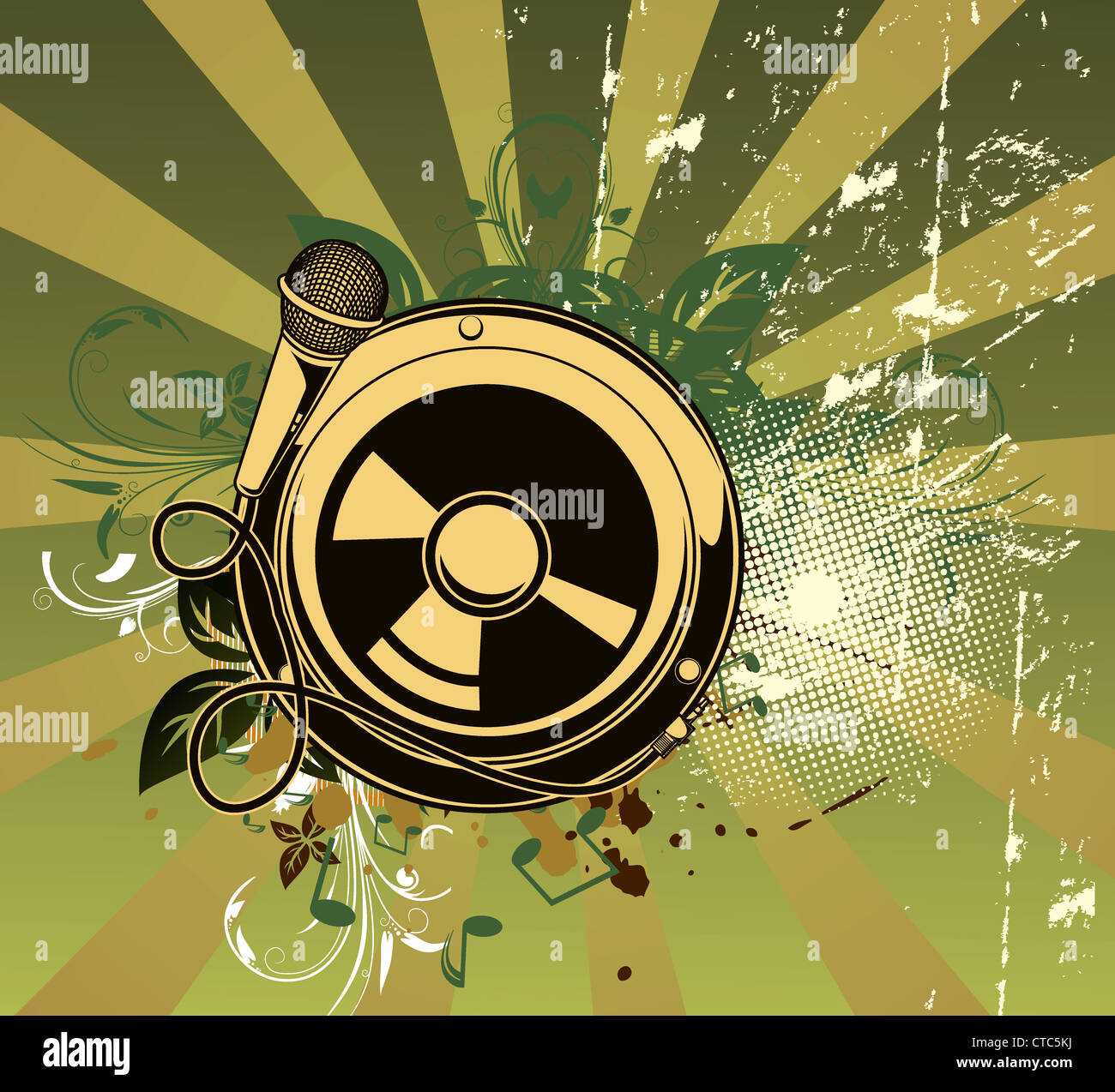 vector concert poster with speaker Stock Photo - Alamy